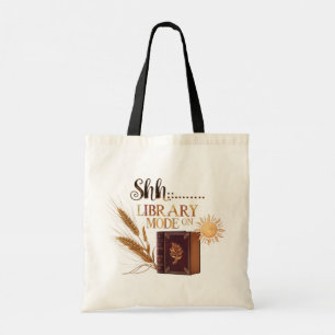 Eco-Friendly "Library Mode On" Canvas Budget Tote Bag