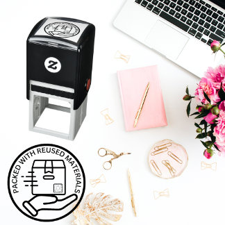 Eco-Friendly PACKAGED WITH REUSED MATERIALS Self-inking Stamp