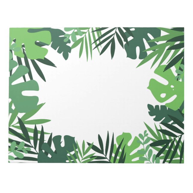 Eco friendly palm leaves, tropical green jungle notepad (Front)
