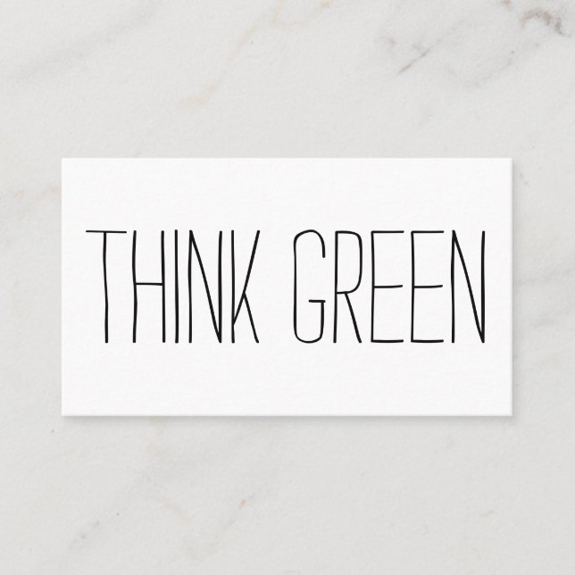 Eco friendly / pro environment simple thank you bu business card (Front)