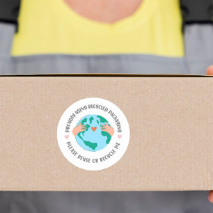 Eco-Friendly Recycled Packaging earth green Classic Round Sticker