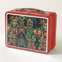 Eco-Friendly Red "Ancestral Paradigm" Kids Lunchbo