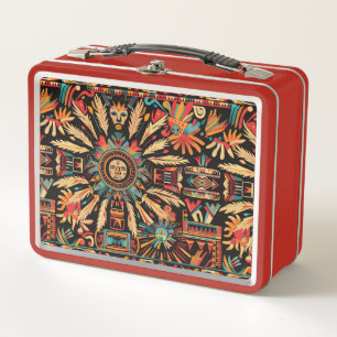 Eco-Friendly Red "Aztec Dream" Kids Lunchbox