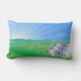 Eco-Friendly Solar Panel Landscape Lumbar Cushion
