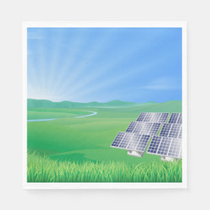 Eco-Friendly Solar Panel Landscape Napkin