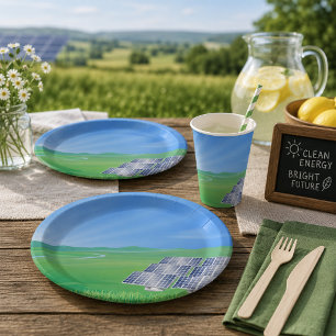 Eco-Friendly Solar Panel Landscape Paper Plate