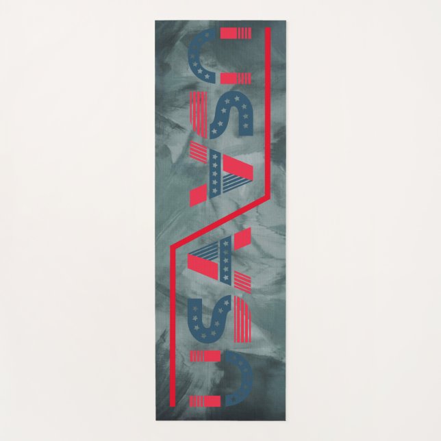 Eco Friendly Stone Texture USA Text Comfortable Yoga Mat (Front)