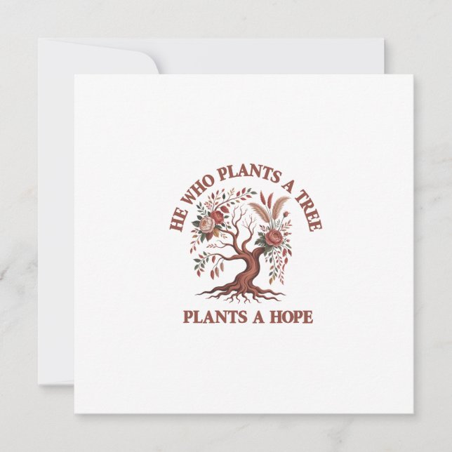 Eco Friendly Tree Day Event Invitation, Minimalist Invitation (Front)