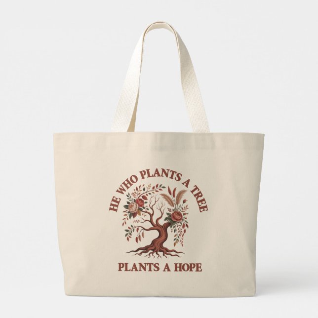 Eco Friendly Tree Day Jumbo Tote Bag (Back)