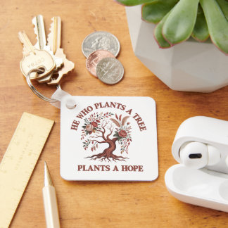 Eco Friendly Tree Day Keychain, Nature Lover Key R Ring