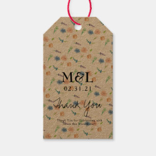 Eco Friendly Wedding Watercolor Botanical Floral Gift Tags