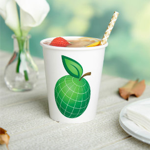 Eco Globe Fruit Green Earth Leaf Sphere  Paper Cups