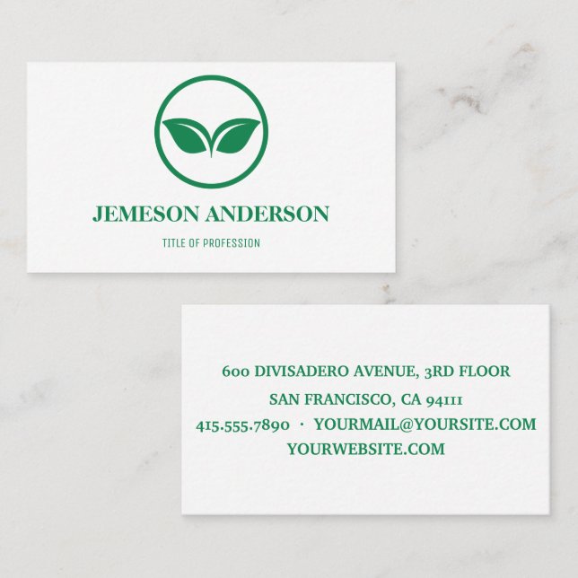 Eco Green Business Card | Professional (Front/Back)