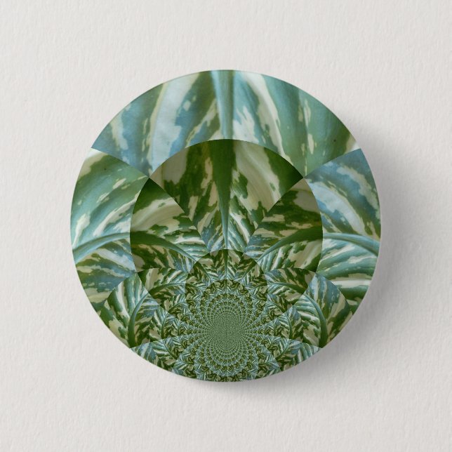Eco Green Camo Kaleidoscope Art Print Design 6 Cm Round Badge (Front)