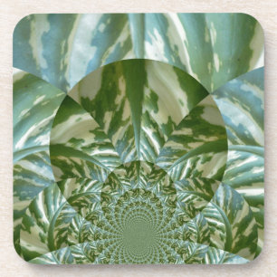 Eco Green Camo Kaleidoscope Art Print Design Coaster
