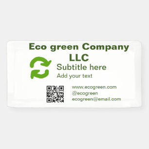 Eco green company name q r code website email deta banner