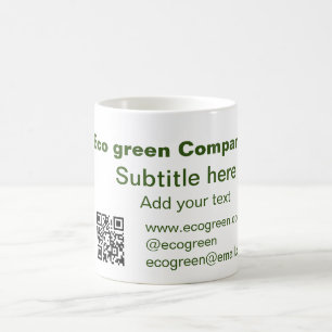 Eco green company name q r code website email deta coffee mug