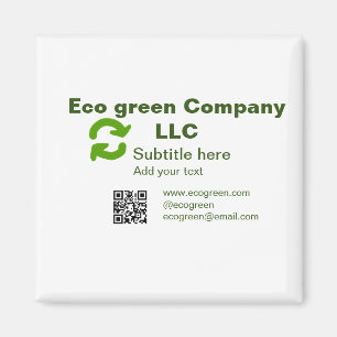 Eco green company name q r code website email deta magnet