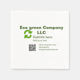 Eco green company name q r code website email deta napkin