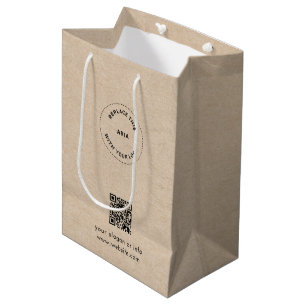 Eco Kraft Custom Logo & QR Gift Bag for Businesses
