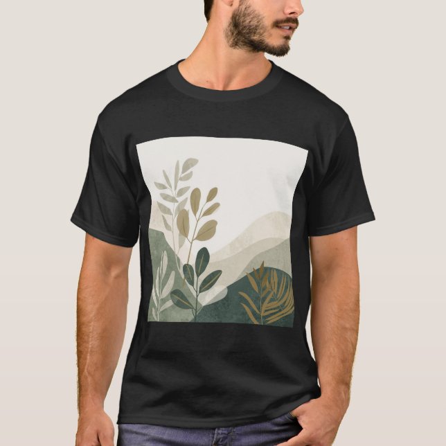 Eco Minimalist Nature Art Men's Tshirt (Front)
