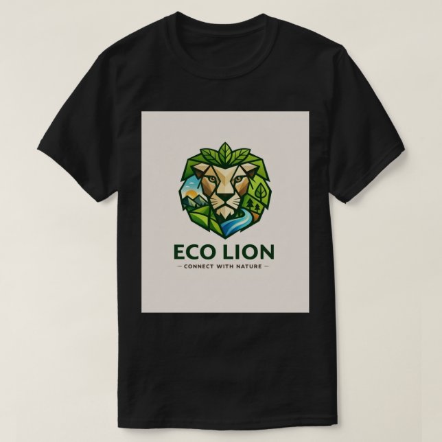 Eco-Nature Geometric Lion T-Shirt (Design Front)