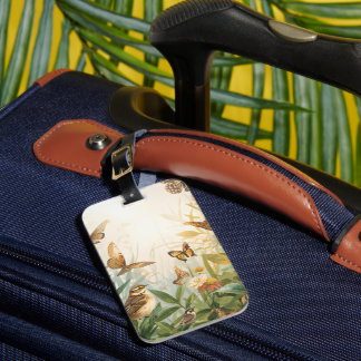 Eco Nature Luggage Tag – Watercolor Birds, Plants