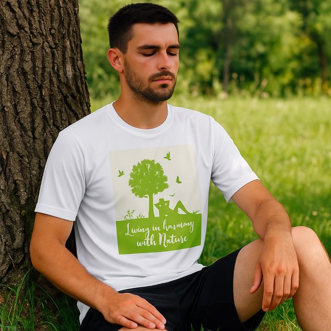 Eco Quote Living in Harmony with Nature T-Shirt (Creator Uploaded)