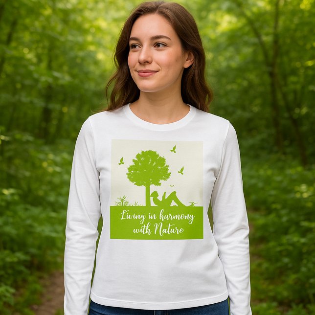 Eco Quote Living in Harmony with Nature T-Shirt (Creator Uploaded)