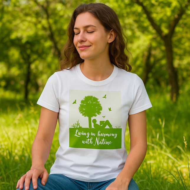 Eco Quote Living in Harmony with Nature T-Shirt (Creator Uploaded)