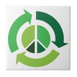 Eco Recycling Peace Symbol - Ecology Tile