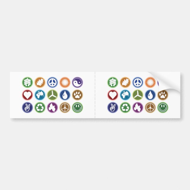 Eco Symbols Bumper Sticker (Front)