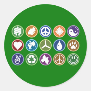 Eco Symbols Classic Round Sticker