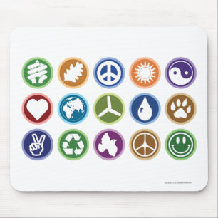 Eco Symbols Mouse Pad