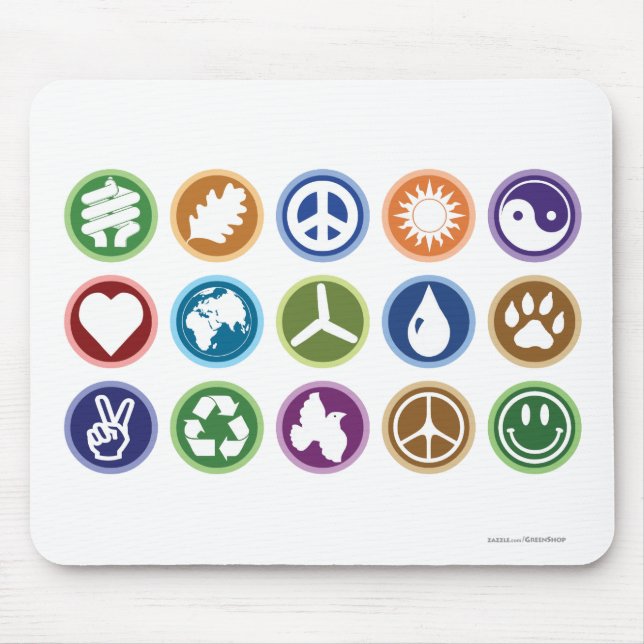 Eco Symbols Mouse Pad (Front)