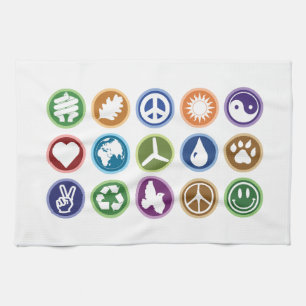 Eco Symbols Tea Towel
