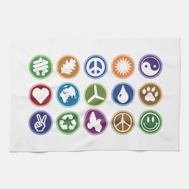Eco Symbols Tea Towel (Horizontal)