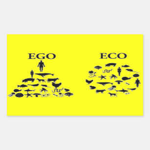 Eco vs Ego Rectangular Sticker
