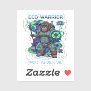 Eco-Warrior Orangutan Cyberpunk Guardian  