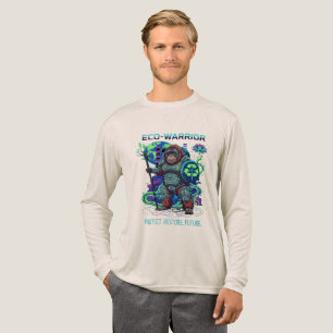 Eco-Warrior Orangutan Cyberpunk Guardian Tri-Blend Shirt