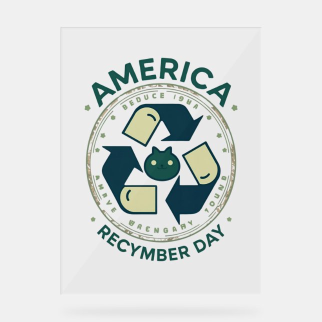 Eco Warrior Recycle Day Shirt Acrylic Sign (Front)