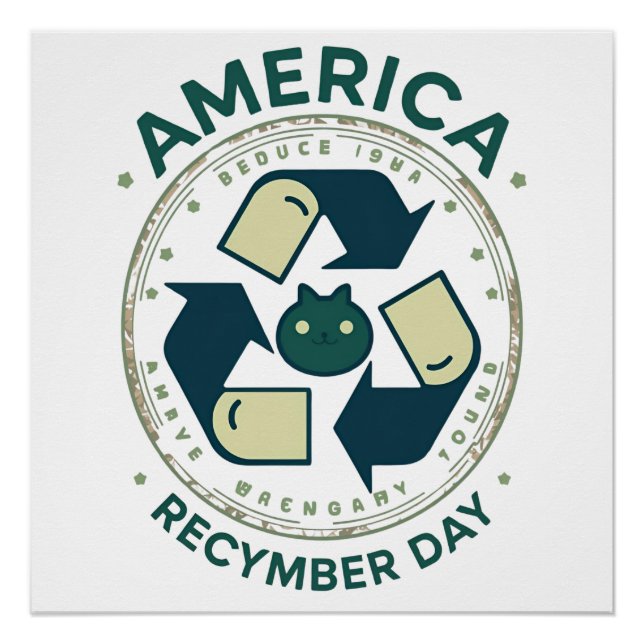 Eco Warrior Recycle Day Shirt Poster (Front)
