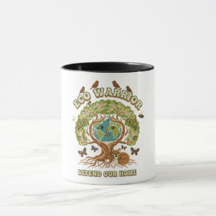 Eco Warrior Retro Nature Tree & Earth Day Mug