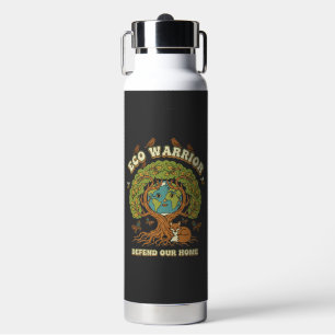 Eco Warrior Retro Nature Tree & Earth Day  Water Bottle