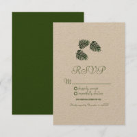 Eco Watercolor Tropical Botany Palm Leaves RSVP