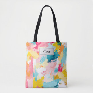 Ecobag with Pastel Brush Strokes Colourful |  Tote Bag