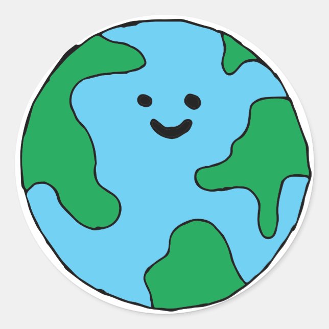 Ecofriendly Icon Happy Earth Clipart Ecofriendly Classic Round Sticker (Front)