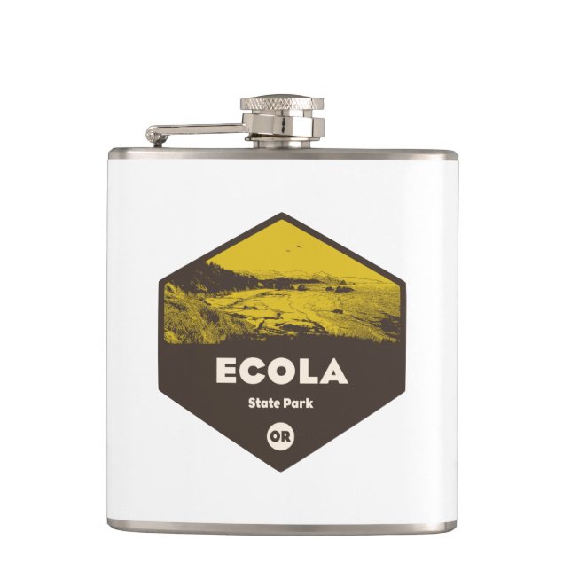 Ecola State Park Oregon Hip Flask (Front)