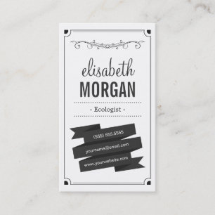 Ecologist - Retro Black and White Business Card