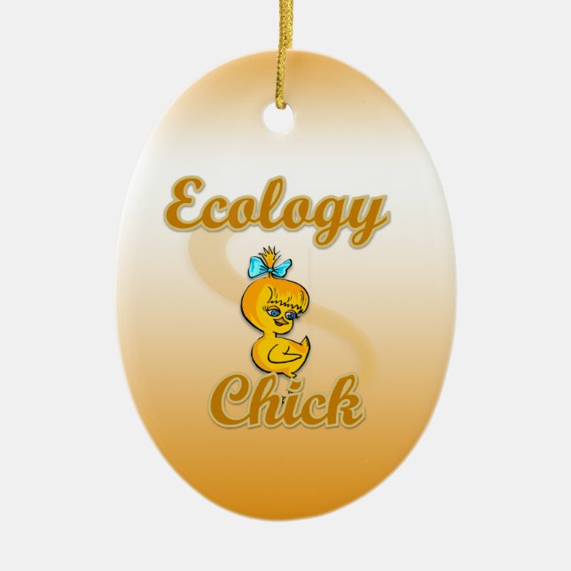 Ecology Chick Ceramic Tree Decoration (Front)